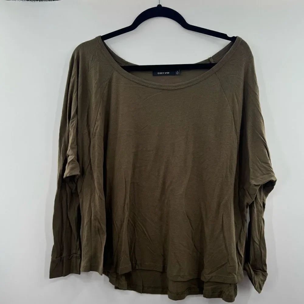 3For$20 Obay No89 Green Long-Sleeve Top Size Large